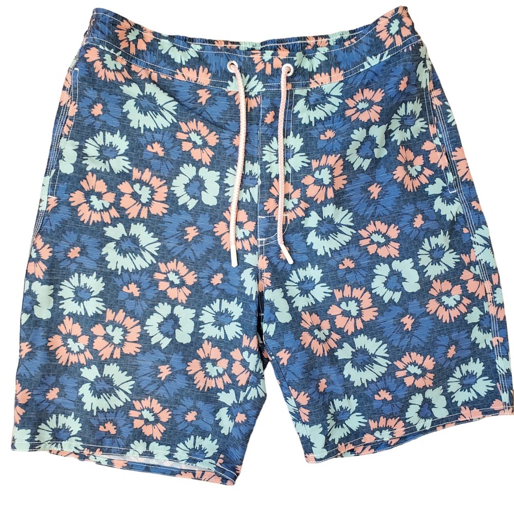Johnnie-O floral Swim Trunks Mens Sz M Board Shorts (liner removed) Beach ~READ